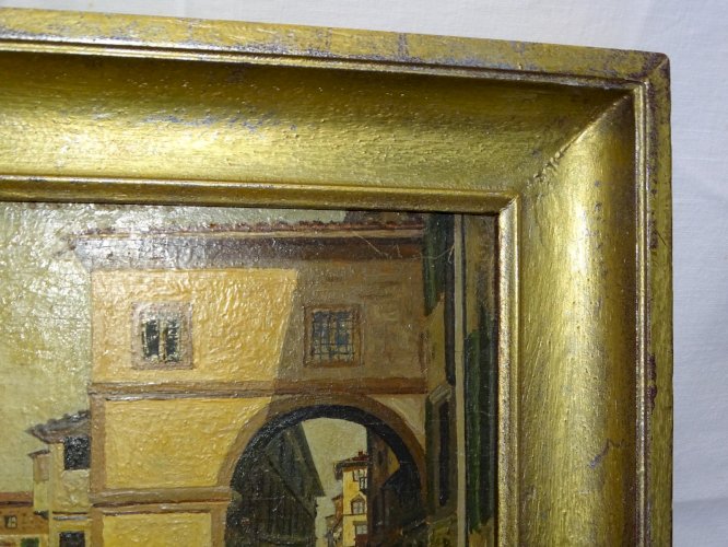 -ANCIENNE HUILE SUR PANNEAU HSP SIGNEE R CECIONI d'après E GARINEI (1887 )   D