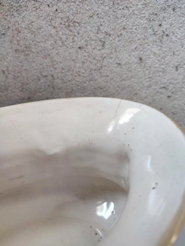 ancienne jardiniere art nouveau decor floral signée De bruyn fives lille en bon etat