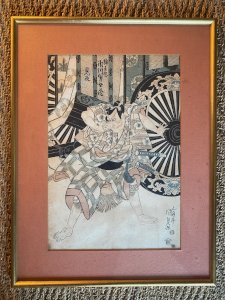 ANCIENNE JOLIE ESTAMPE JAPONAISE, Tamponnée, . l' estampe est de Kunisada