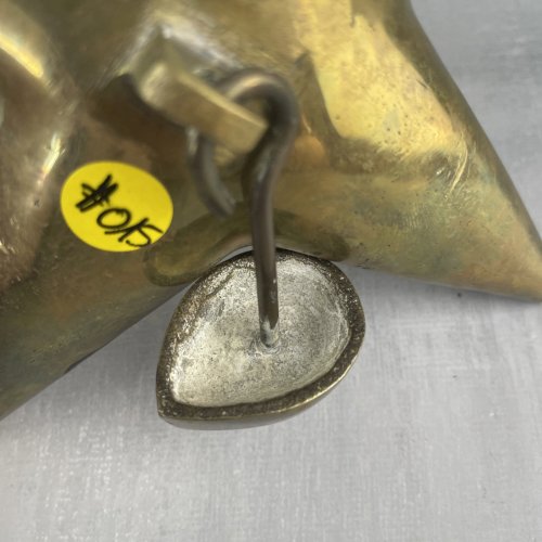 Ancienne lampe à huile à suspendre bronze ou laiton forme étoile 4 becs