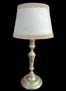 Old Table Lamp Candle Holder Bronze