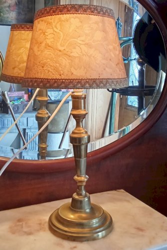 Ancienne Lampe À Poser Lampe De Table Lampe Bougeoir Bronze Old Lamp