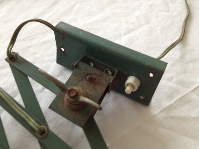 Ancienne lampe accordéon industrielle