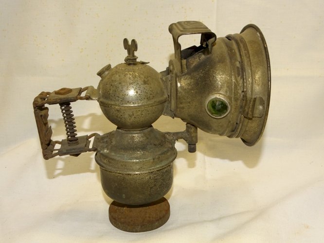-ANCIENNE LAMPE ACETYLENE à CARBURE LAITON Chromé MIRA jus de GRENIER VELO