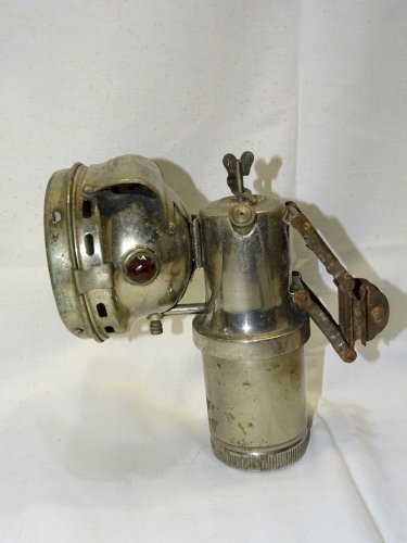 -ANCIENNE LAMPE ACETYLENE à CARBURE LAITON Chromé P.LEIETUON jus de GRENIER