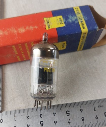 Ancienne lampe / ampoule, tubes radio, Miniwatt Dario, PCC 85
