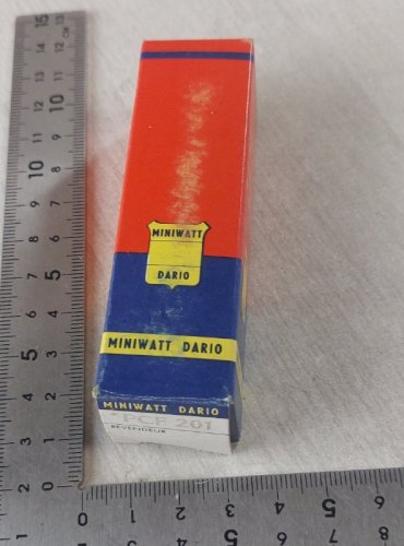 Ancienne lampe / ampoule, tubes radio, Miniwatt Dario, PCF 201
