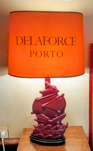 Ancienne Lampe Céramique Publicitaire Delaforce Porto Publicité Ancienne 1970