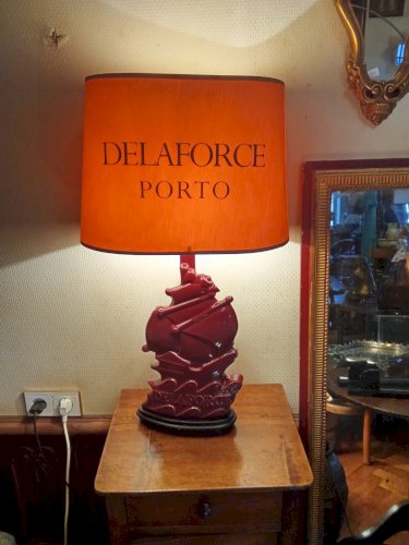 Ancienne Lampe Céramique Publicitaire Delaforce Porto Publicité Ancienne 1970