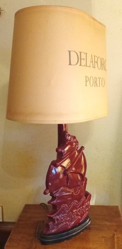 Ancienne Lampe Céramique Publicitaire Delaforce Porto Publicité Ancienne 1970
