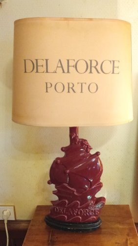 Ancienne Lampe Céramique Publicitaire Delaforce Porto Publicité Ancienne 1970