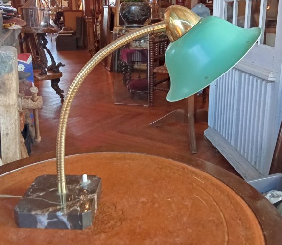 Ancienne Lampe De Bureau Articulée Socle Marbre Old desk lamp Marble