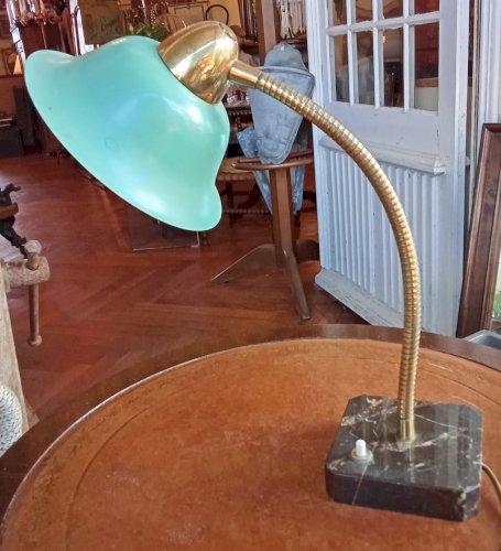 Ancienne Lampe De Bureau Articulée Socle Marbre Old desk lamp Marble