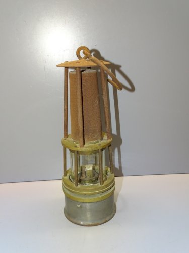 - ANCIENNE LAMPE de MINEUR ARRAS VERRE BACCARAT COMPLETE JUS de GRANGE   D