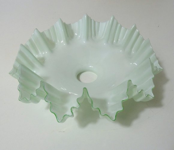 ancienne lampe suspension verre opaline lustre abat jour vintage vert mint