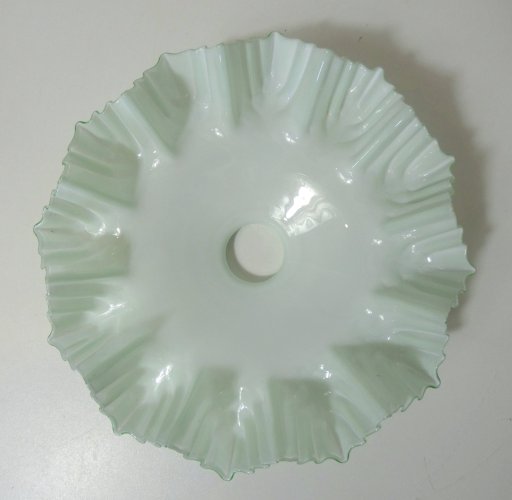 ancienne lampe suspension verre opaline lustre abat jour vintage vert mint