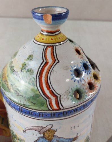 Ancienne lanterne / bougeoir, en céramique de Nevers / Montagnon ^