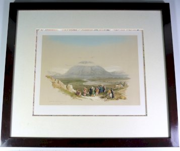 Old lithograph MOUNT THABOR SEEN FROM THE PLAIN OF ESDRAELON by David ROBERTS