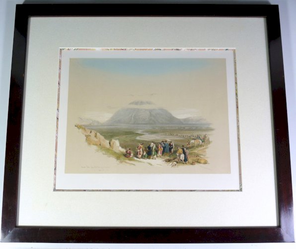 Ancienne lithographie MONT THABOR VU DE LA PLAINE D'ESDRAELON par David ROBERTS