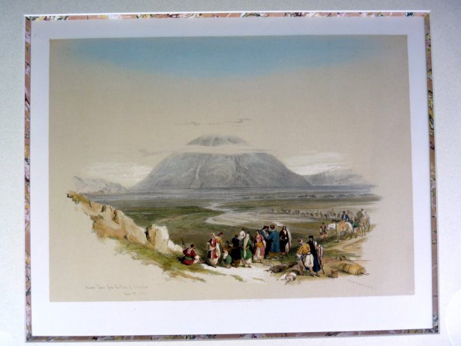 Ancienne lithographie MONT THABOR VU DE LA PLAINE D'ESDRAELON par David ROBERTS