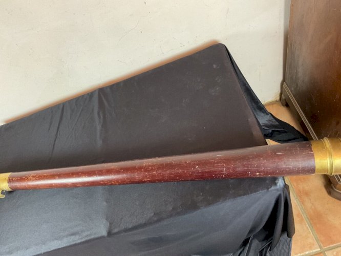 ANCIENNE LONGUE VUE DE MARINE 154 CM OPTIQUE XIXEME