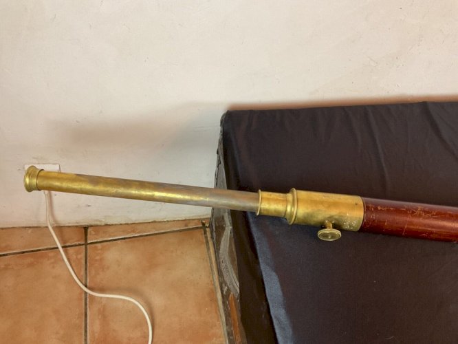 ANCIENNE LONGUE VUE DE MARINE 154 CM OPTIQUE XIXEME