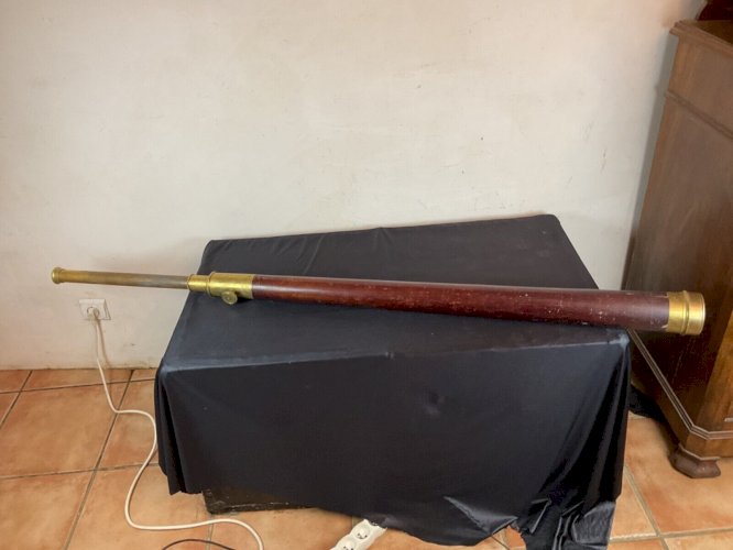 ANCIENNE LONGUE VUE DE MARINE 154 CM OPTIQUE XIXEME