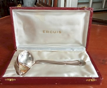 Old Ladle Spoon Sauce Fat Lean Metal Silver Plated Ercuis