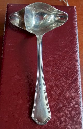 Ancienne Louche Cuillère sauce gras maigre Métal Argenté Orfèvrerie Ercuis