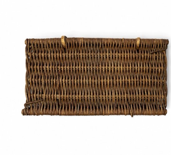 Ancienne Malle Osier Vannerie miniature Pour Poupée Déco Jouet 1900