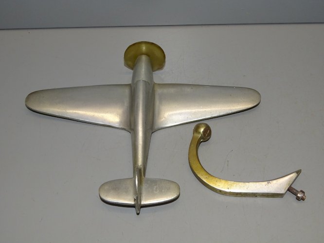 -ANCIENNE MAQUETTE ALU AVION SPITFIRE avec PIED JUS  GRENIER POUR LAMPE/AUTRE  D