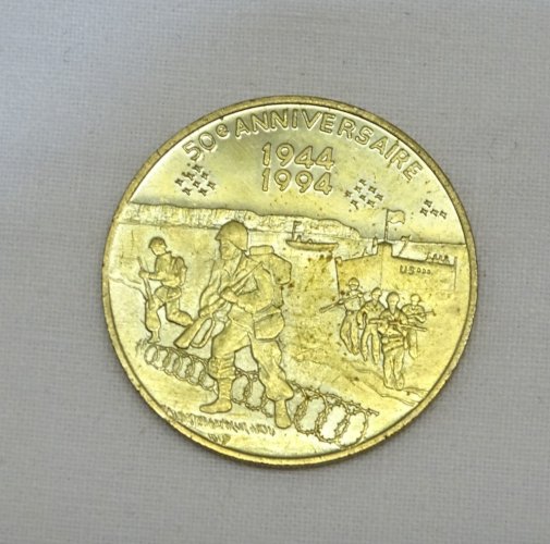 -ANCIENNE MEDAILLE de TABLE 50e ANNIVERSAIRE 1944/1994 JOUR J COLLECTION   D