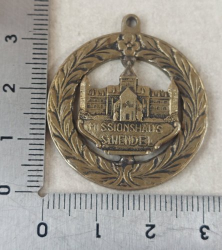Ancienne médaille religieuse, en métal, Missionshaus St Wendel