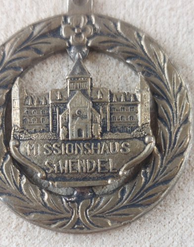 Ancienne médaille religieuse, en métal, Missionshaus St Wendel