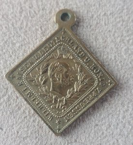Old medal / portable cigarette, commemorative, Kaiser Wilhelm I, 1886