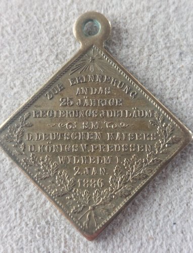 Ancienne médaille / tragbare kippe, commémorative, Kaiser Wilhelm I, 1886 ^