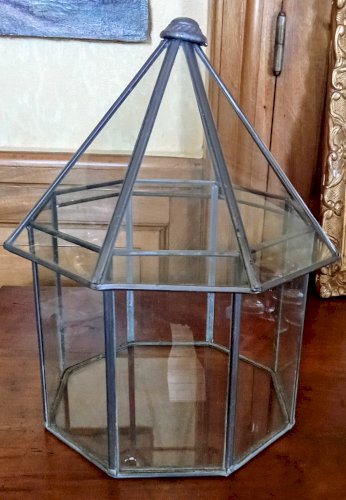 Ancienne Mini Petite Serre d Intérieur Jardin D Hiver Terrarium Verre