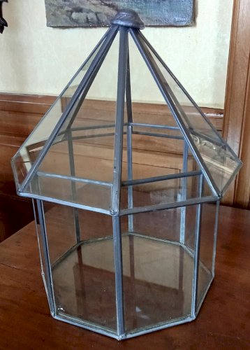 Ancienne Mini Petite Serre d Intérieur Jardin D Hiver Terrarium Verre
