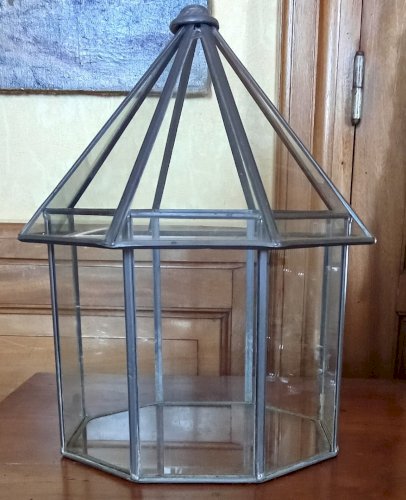 Ancienne Mini Petite Serre d Intérieur Jardin D Hiver Terrarium Verre