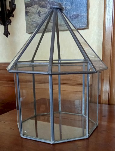 Ancienne Mini Petite Serre d Intérieur Jardin D Hiver Terrarium Verre