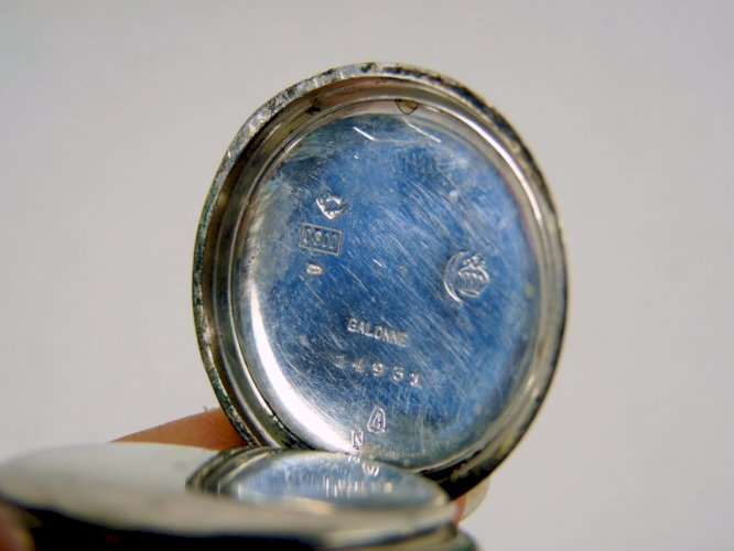 Ancienne montre à bracelet argent massif & or gravé & guilloché 10 rubis poinçon