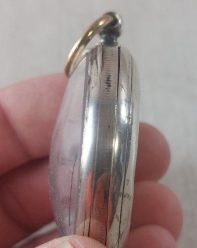 Ancienne montre gousset, échappement cylindre 4 rubis, avec clé et chaîne