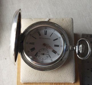 Ancienne montre gousset mécanique, Salter Russie, en argent ^