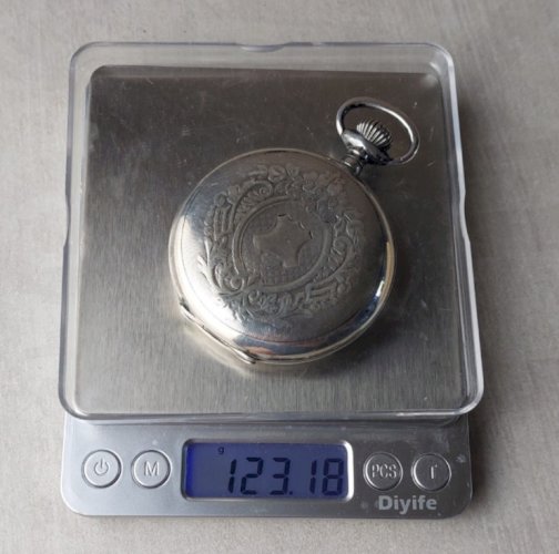 Ancienne montre gousset mécanique, Salter Russie, en argent ^