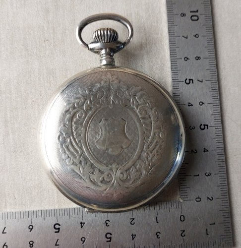 Ancienne montre gousset mécanique, Salter Russie, en argent ^