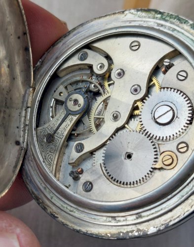 Ancienne montre gousset mécanique, Salter Russie, en argent ^