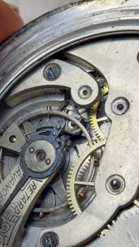 Ancienne montre gousset mécanique, Salter Russie, en argent ^