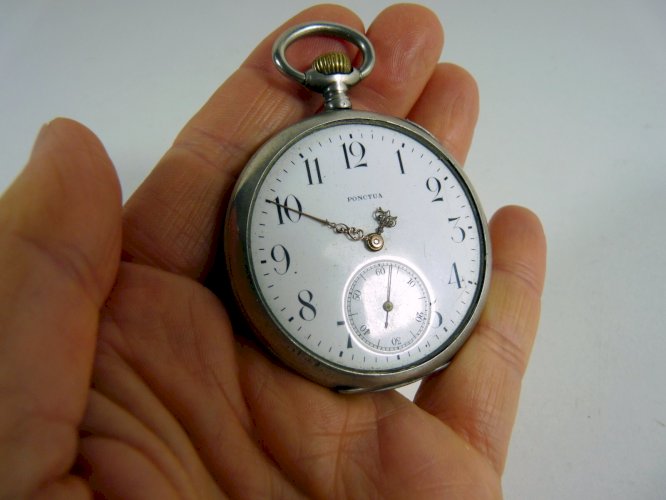 Ancienne montre gousset PONCTUA SPIRAL BREGUET 15 RUBIS argent gravé Art Nouveau