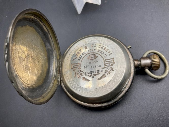Ancienne Montre Gousset régulateur en argent henry Genève