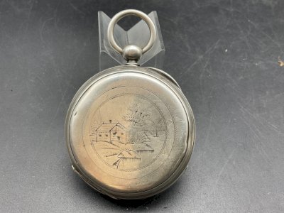Antique silver regulator pocket watch.